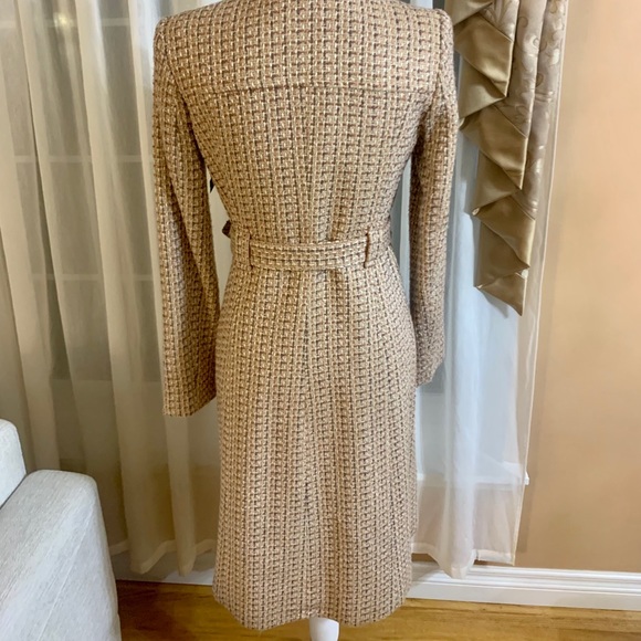 Tweed Coat with Embellished Belt Mid Length - Picture 6 of 8